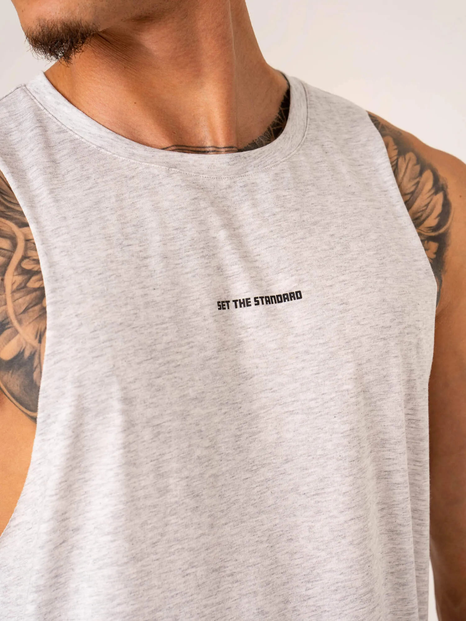 Emerge Drop Armhole Tank - Snow Grey Marl sold by Ryderwear product image thumbnail 2