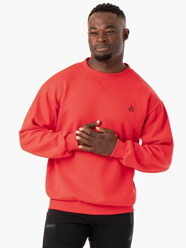 Reset Fleece Crew Neck - Red sold by Ryderwear