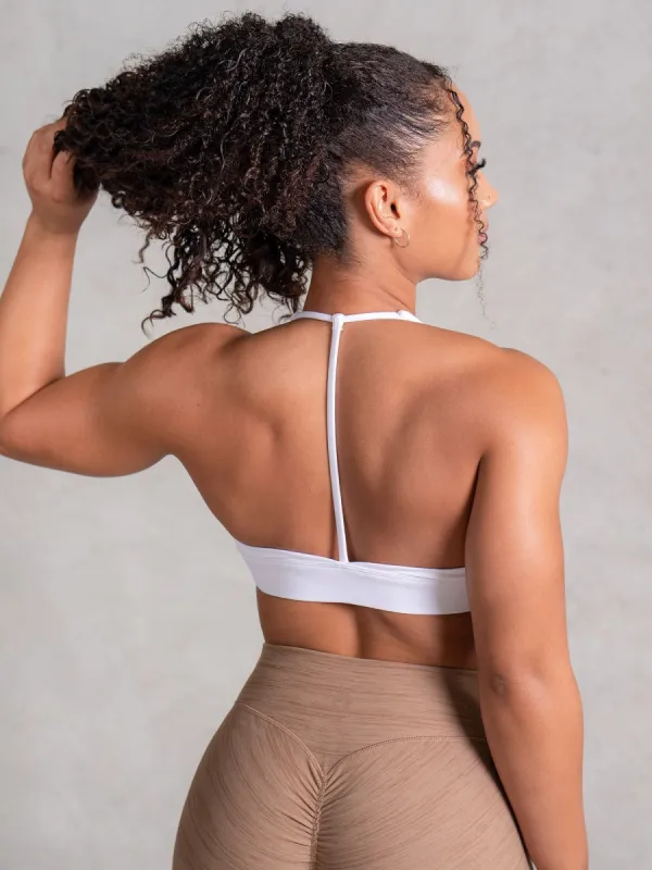 Icon V Neck Sports Bra - White sold by Ryderwear