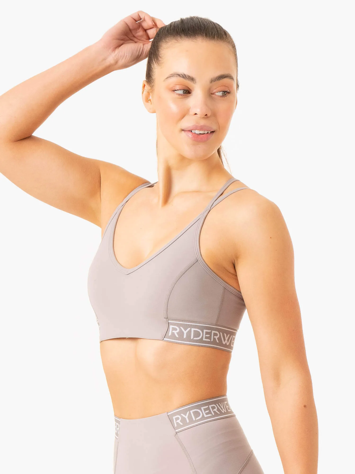 Level Up V-Neck Sports Bra - Steel Grey sold by Ryderwear product image thumbnail 3