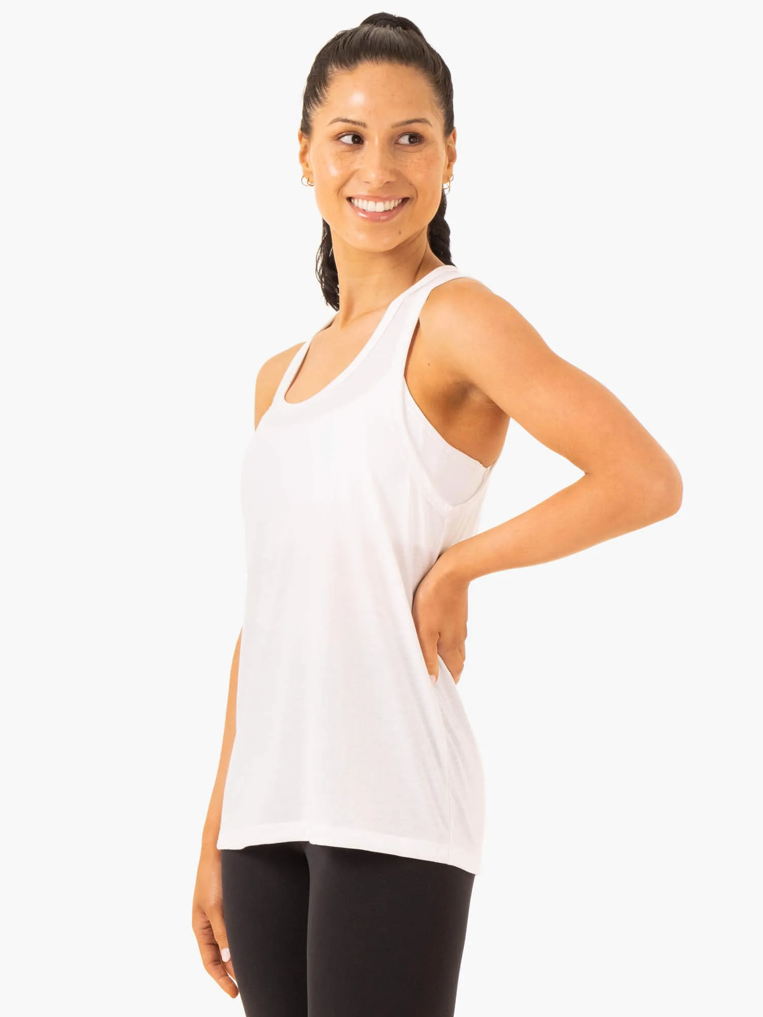 Ease Relaxed Tank - White sold by Ryderwear product image thumbnail 3