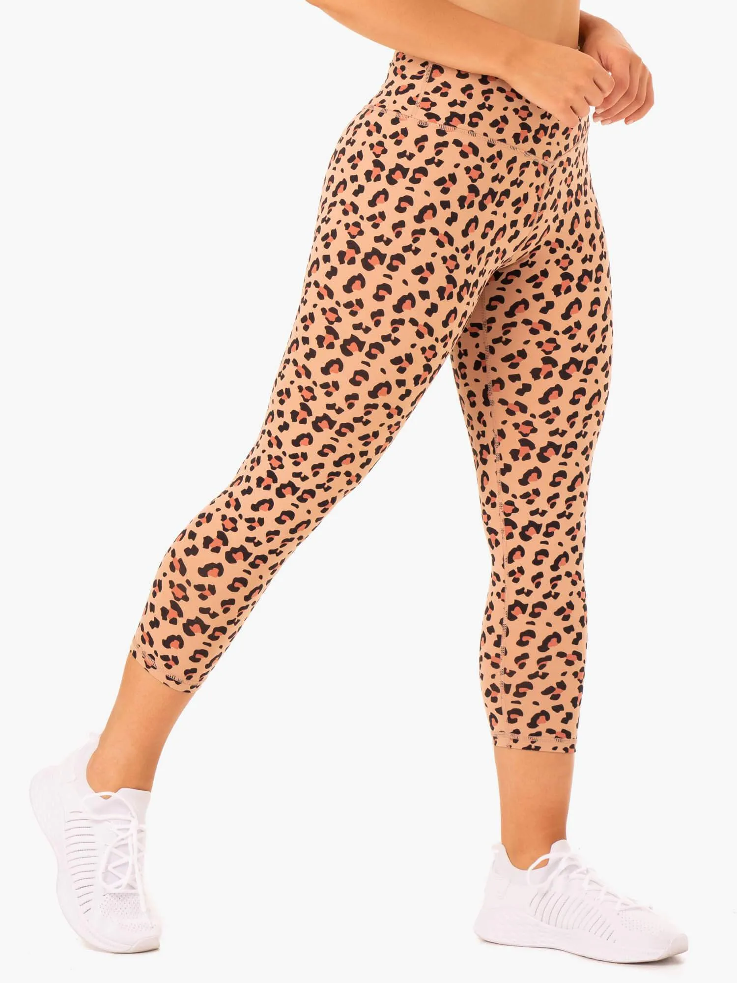 Hybrid 7/8 Leggings - Tan Leopard sold by Ryderwear product image thumbnail 3