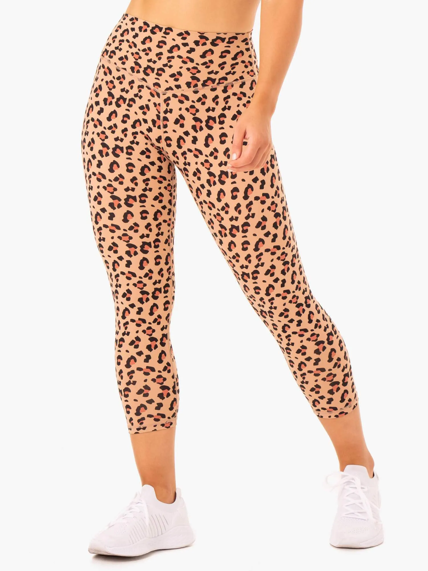 Hybrid 7/8 Leggings - Tan Leopard sold by Ryderwear