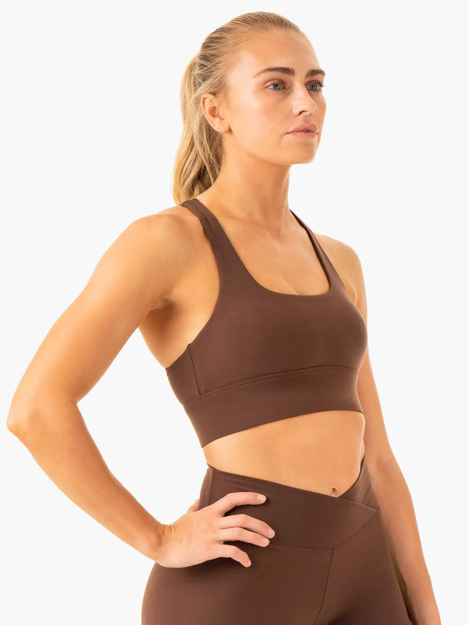 Flow Square Neck Sports Bra - Chocolate sold by Ryderwear product image thumbnail 3