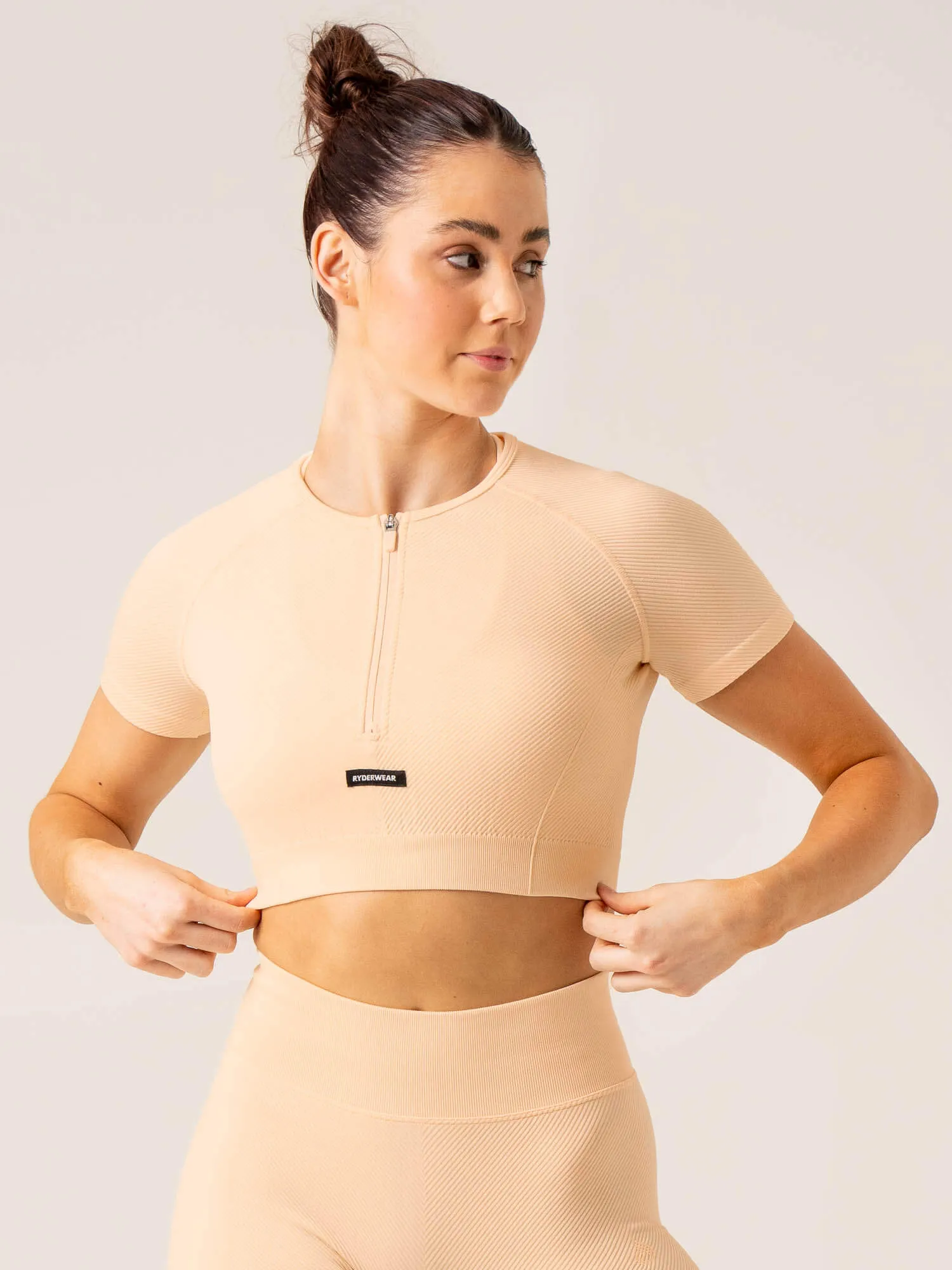 Circuit Rib Seamless T-Shirt - Peach Sorbet sold by Ryderwear product image thumbnail 4