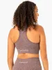 Rib Seamless Sports Bra - Chocolate Marl sold by Ryderwear