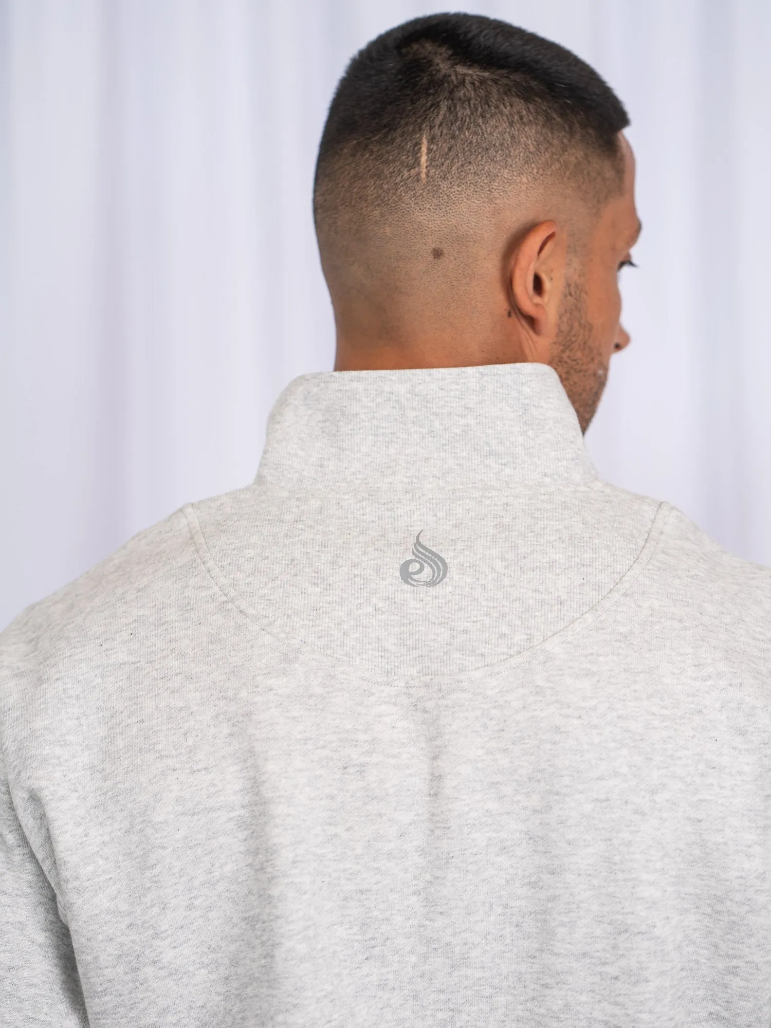 Unisex Half Zip Jumper - Snow Marl sold by Ryderwear product image thumbnail 4