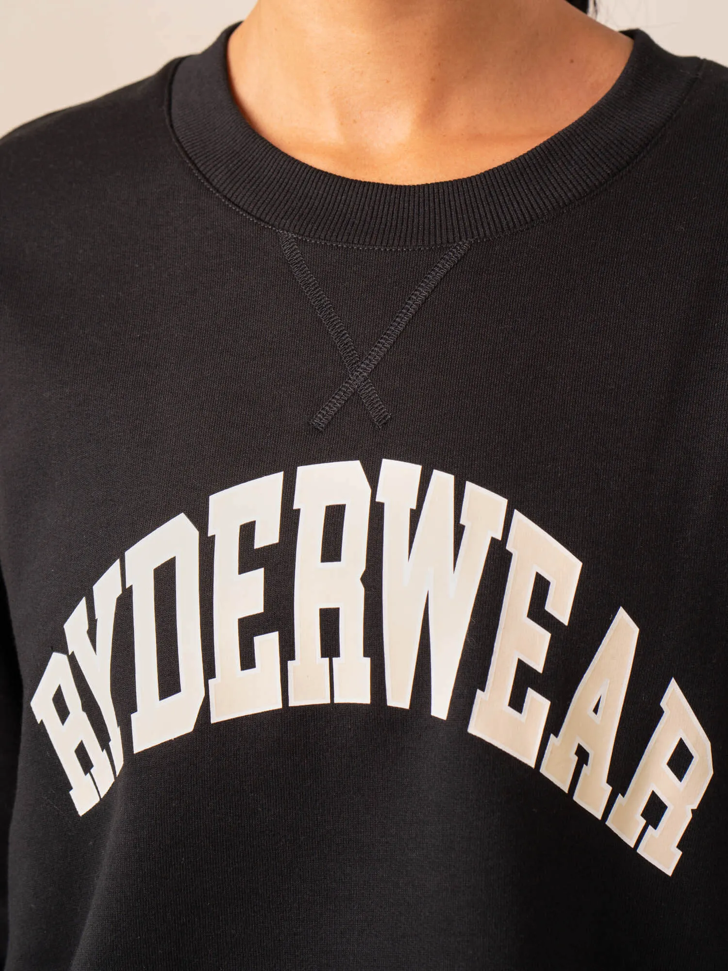 Women's Collegiate Crew Neck - Black sold by Ryderwear product image thumbnail 4