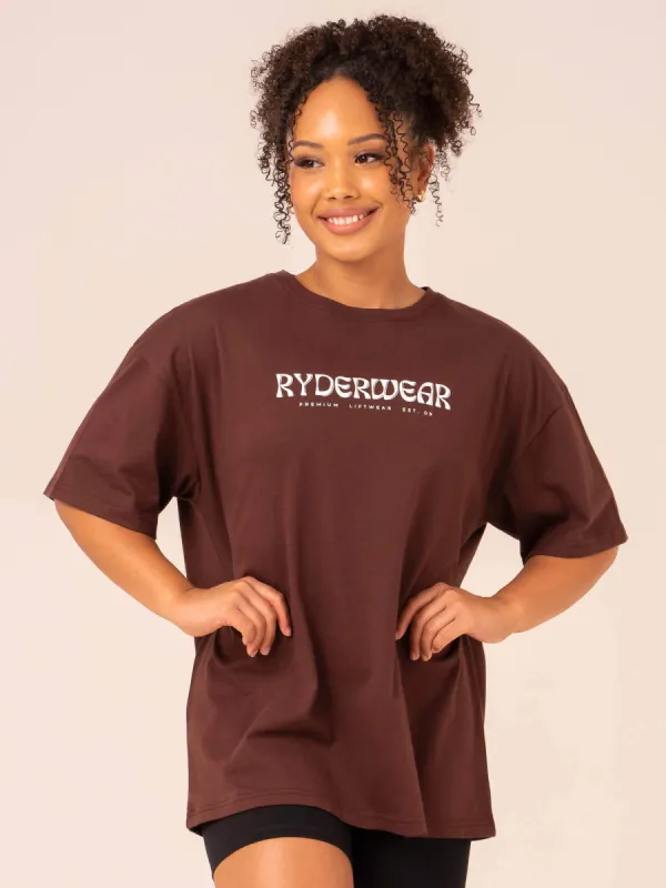 Retro Oversized T-Shirt - Chocolate sold by Ryderwear