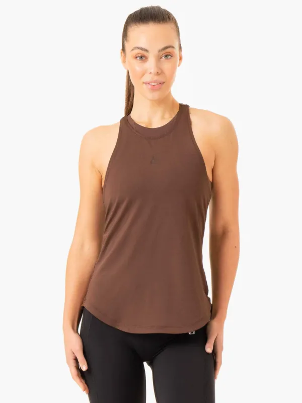 Level Up Training Tank - Chocolate sold by Ryderwear
