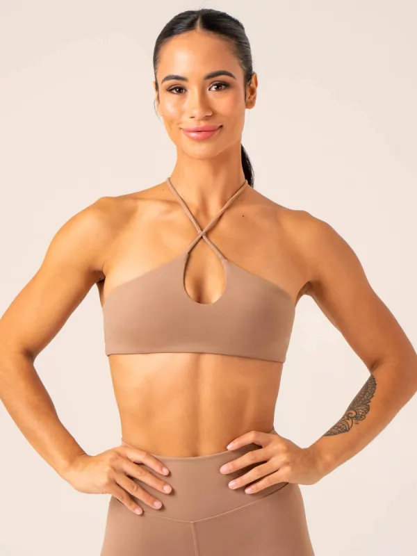 Unstoppable Sports Bra - Mocha sold by Ryderwear