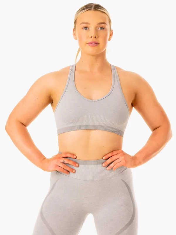 Excel Seamless Sports Bra - Grey Marl sold by Ryderwear
