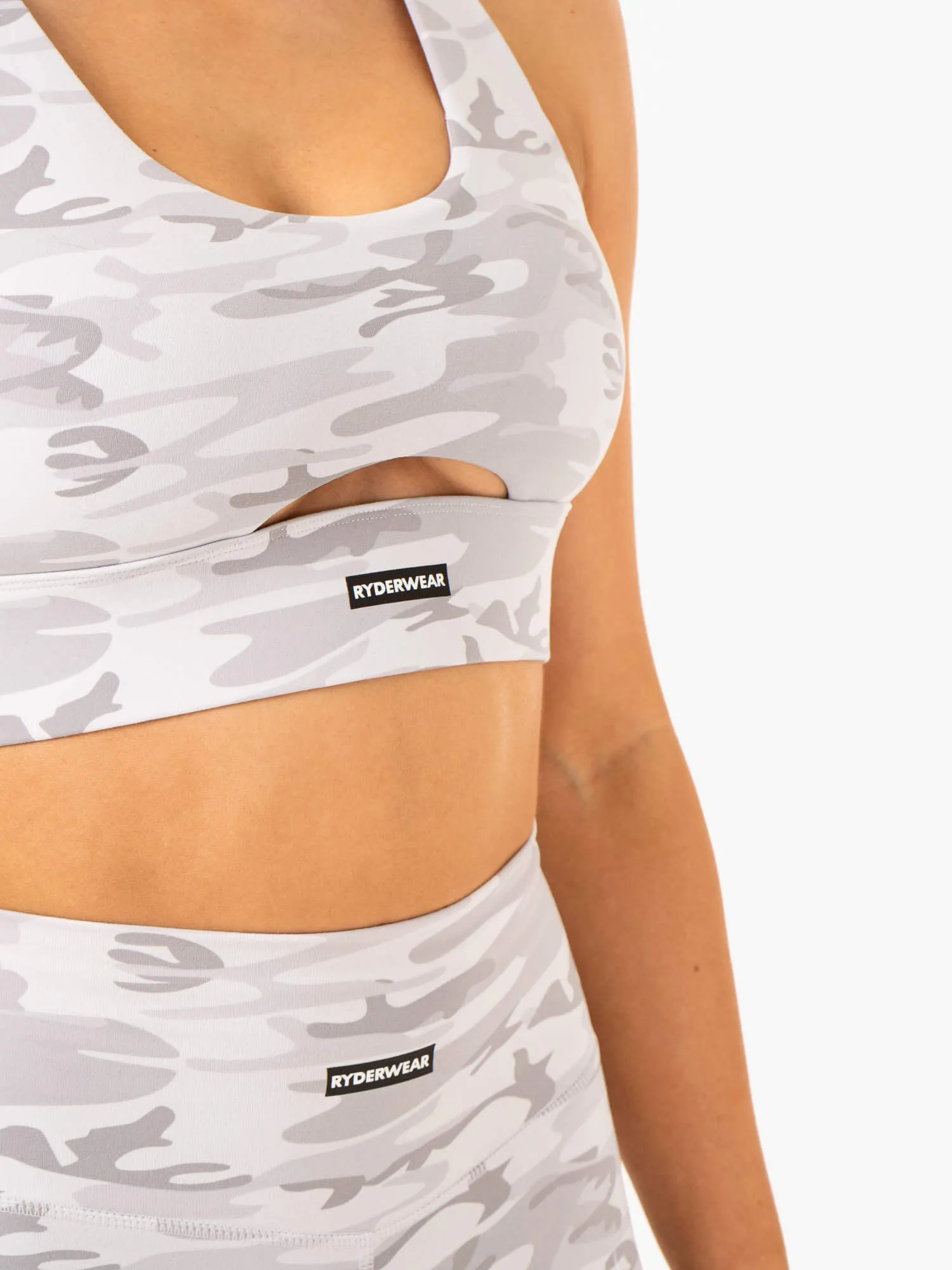Base Racer Back Sports Bra - Grey Camo sold by Ryderwear product image thumbnail 3