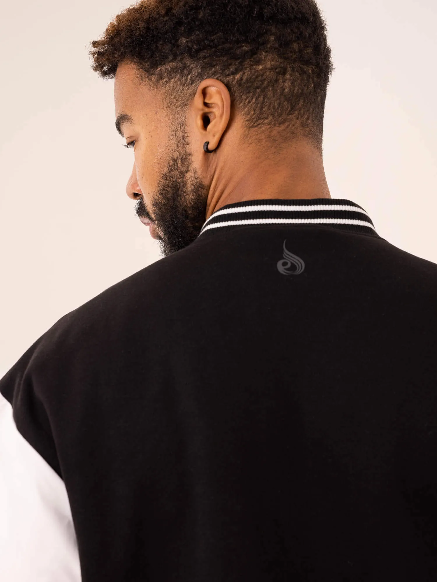 Varsity Bomber Jacket - Black/Vanilla sold by Ryderwear product image thumbnail 4