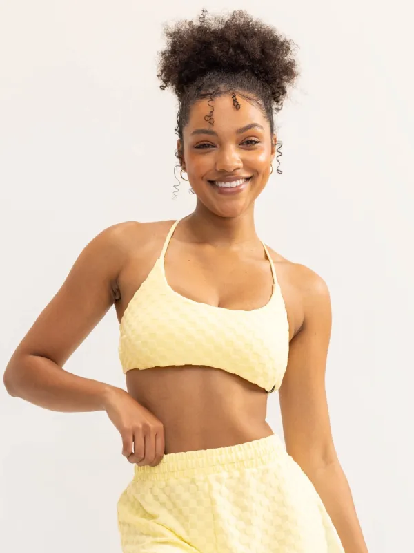 Terry Towelling Sports Crop - Lemon sold by Ryderwear