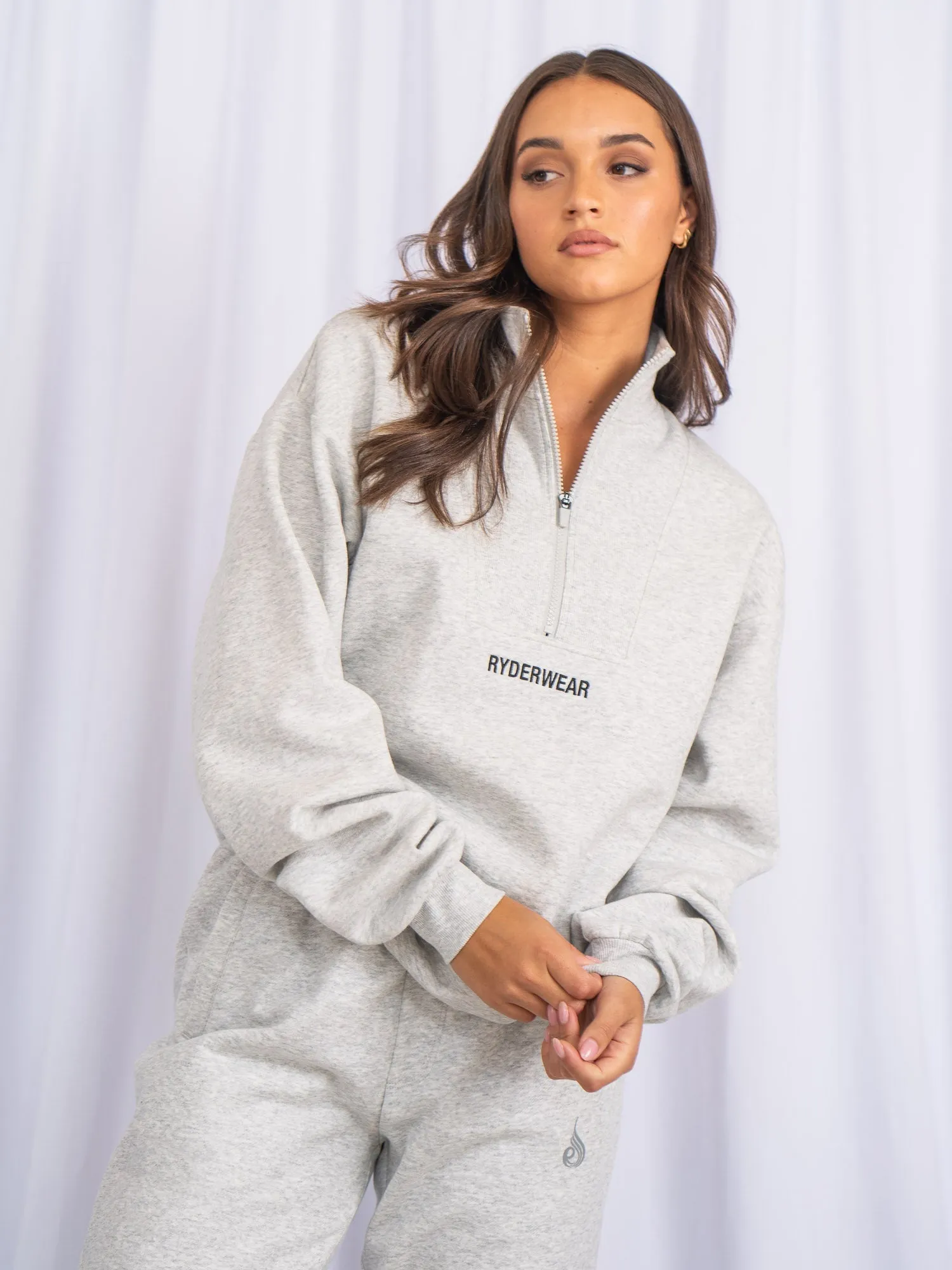 Unisex Half Zip Jumper - Snow Marl sold by Ryderwear product image thumbnail 5