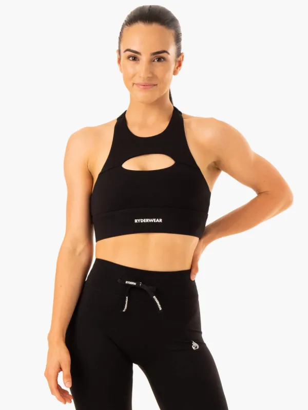 Replay Cut Out Sports Bra - Black sold by Ryderwear