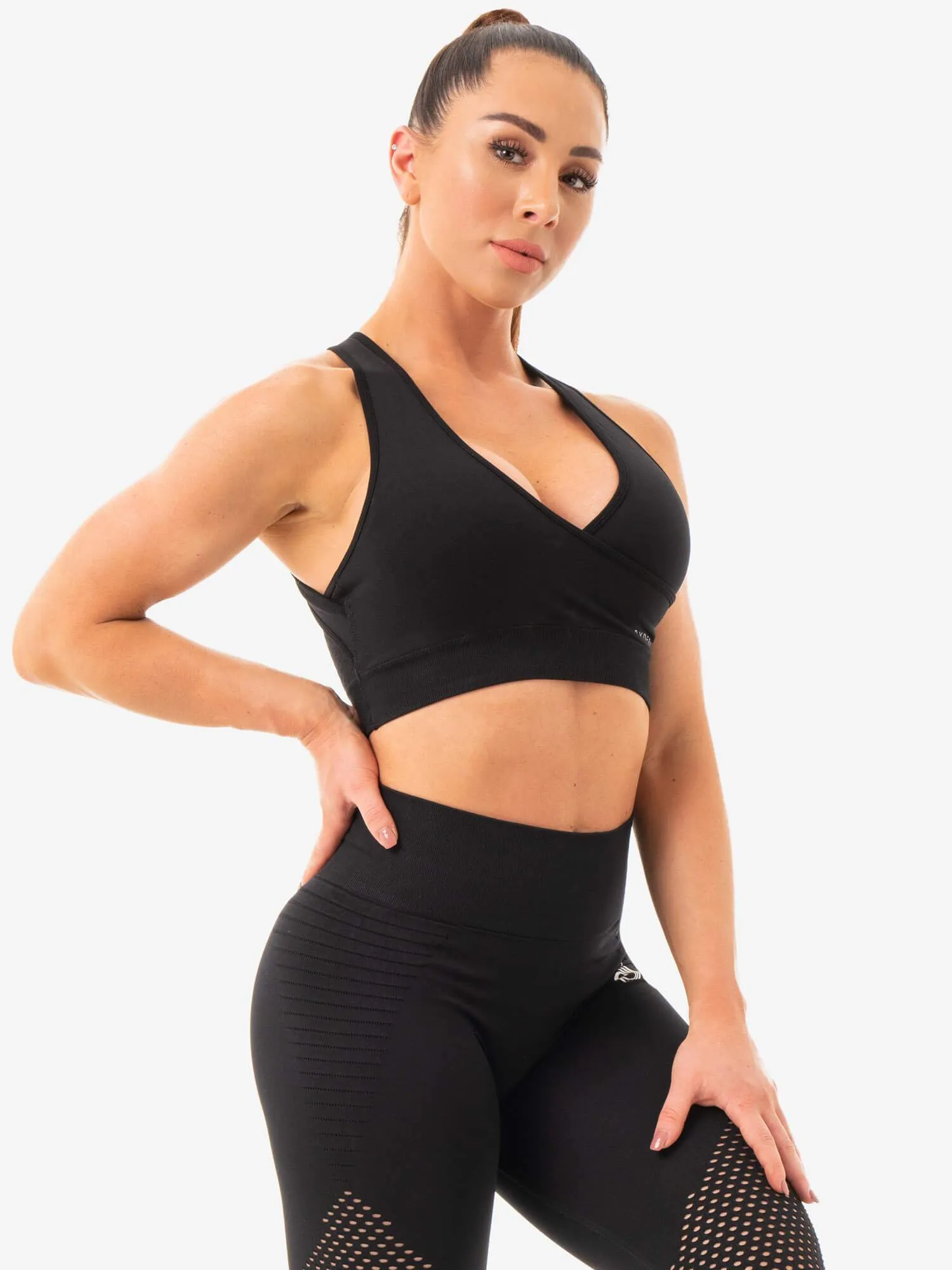 Geo Seamless Sports Bra - Black sold by Ryderwear product image thumbnail 4