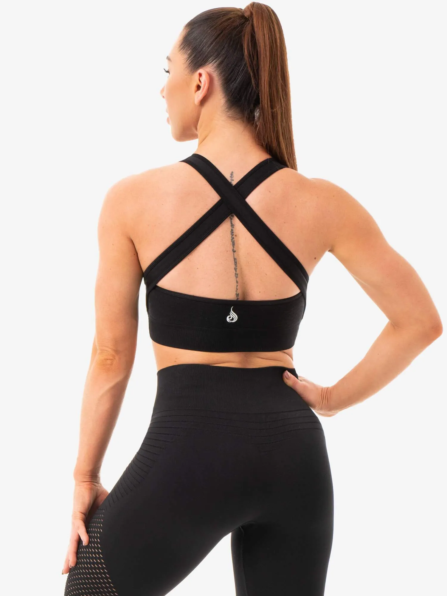 Geo Seamless Sports Bra - Black sold by Ryderwear product image thumbnail 3