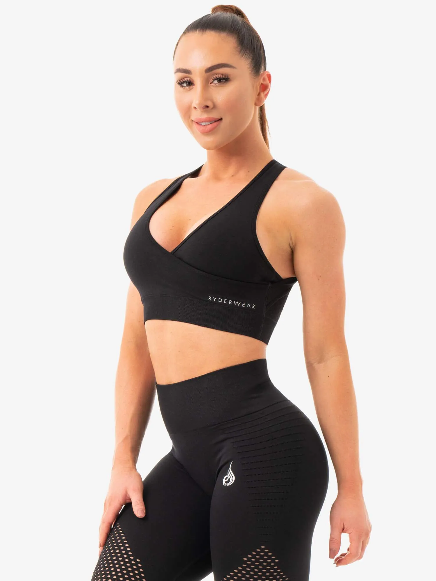 Geo Seamless Sports Bra - Black sold by Ryderwear product image thumbnail 2