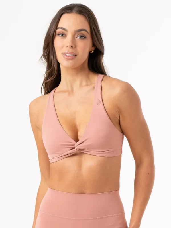 NKD Knot Sports Bra - Dusty Pink sold by Ryderwear
