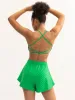 Terry Towelling Sports Crop - Green sold by Ryderwear