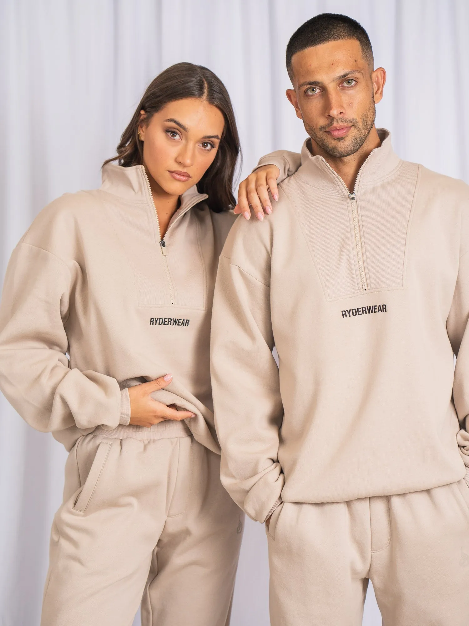 Unisex Half Zip Jumper - Sand sold by Ryderwear