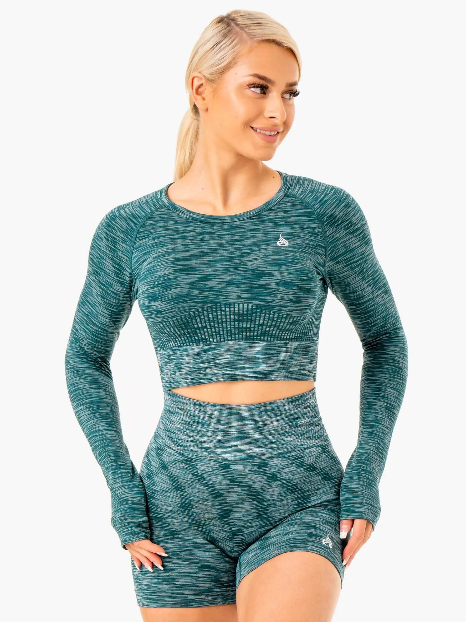 Evolve Seamless Long Sleeve Top - Teal sold by Ryderwear