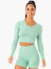 Sculpt Seamless Long Sleeve Top - Mint Marl sold by Ryderwear