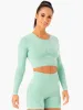 Sculpt Seamless Long Sleeve Top - Mint Marl sold by Ryderwear