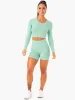 Sculpt Seamless Long Sleeve Top - Mint Marl sold by Ryderwear