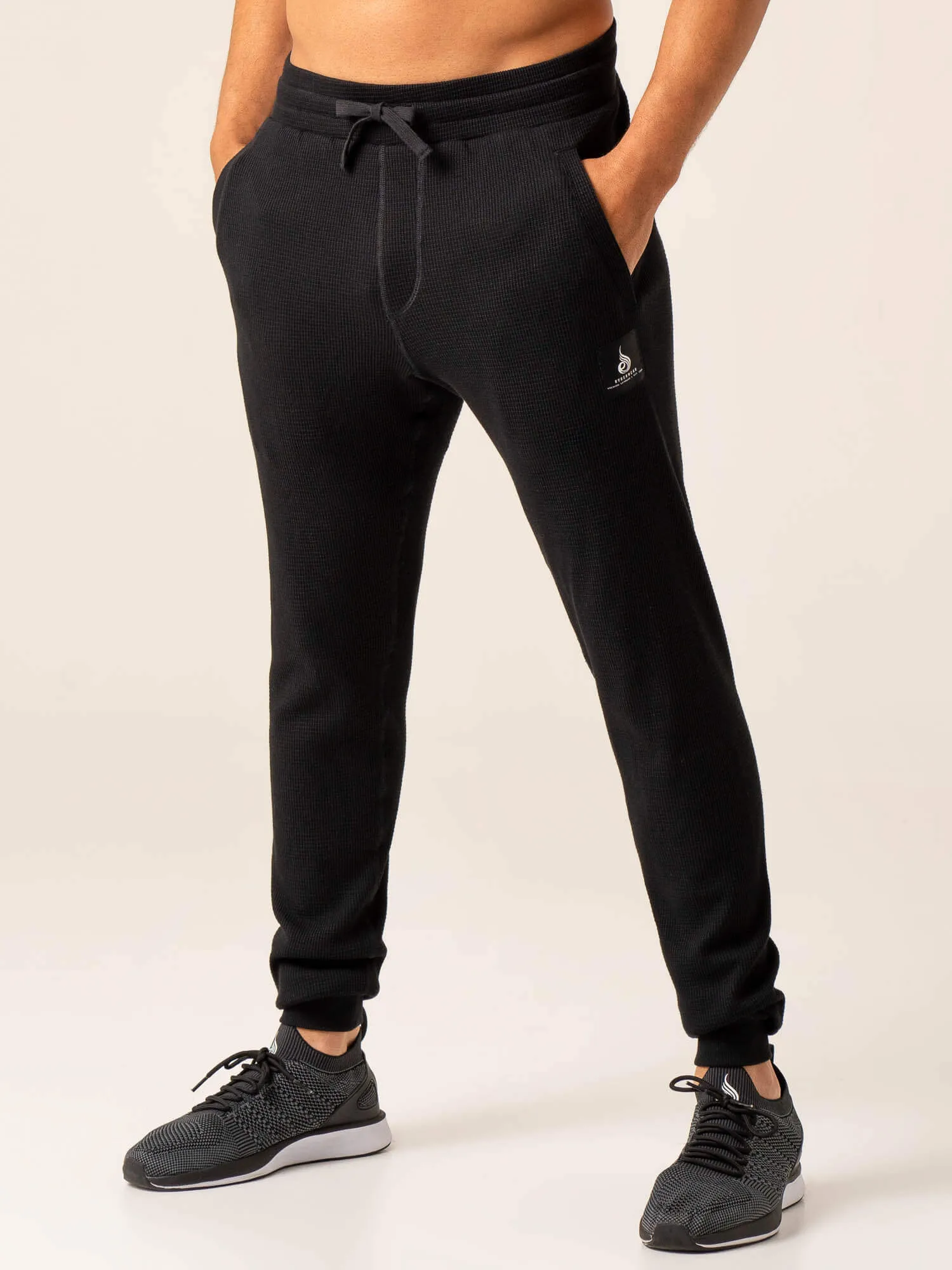 Men's Waffle Lounge Pants - Black sold by Ryderwear