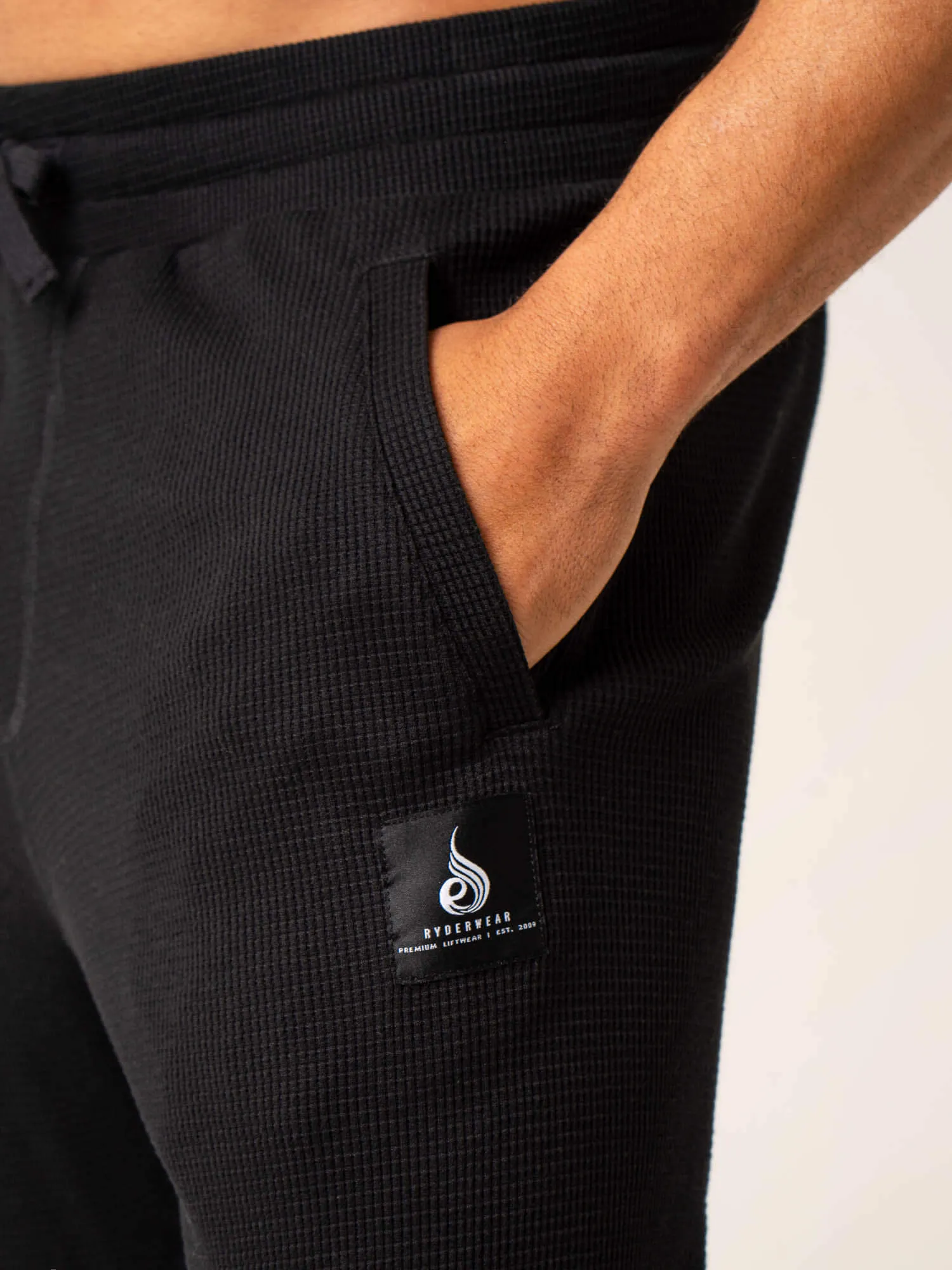 Men's Waffle Lounge Pants - Black sold by Ryderwear product image thumbnail 2