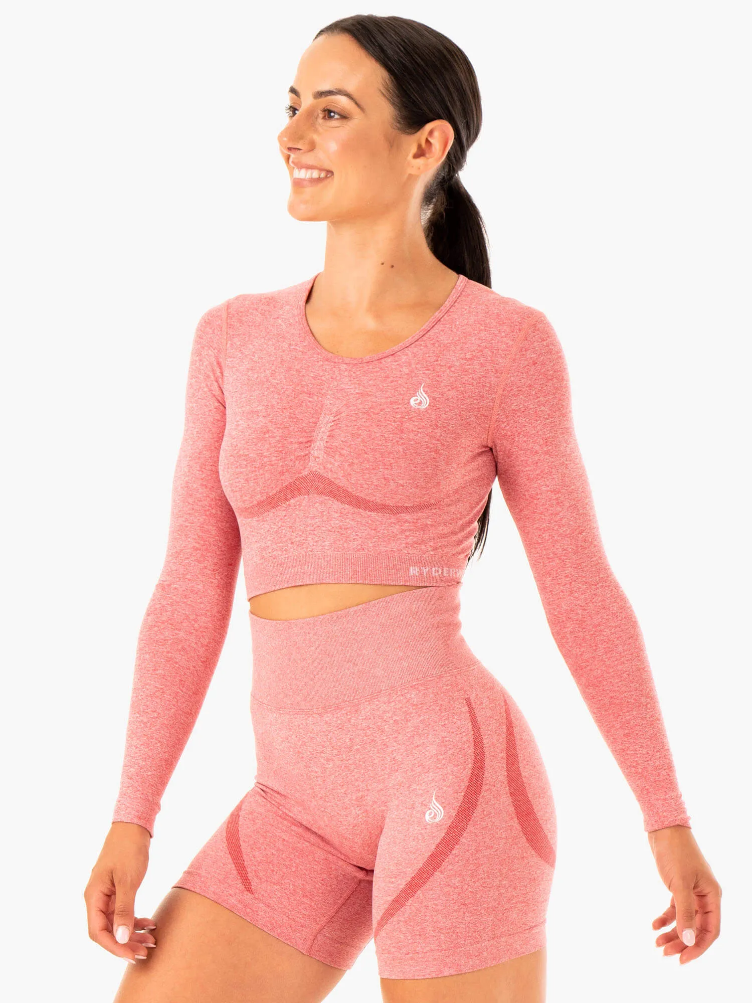 Staples Seamless Long Sleeve Top - Pink Marl sold by Ryderwear product image thumbnail 3