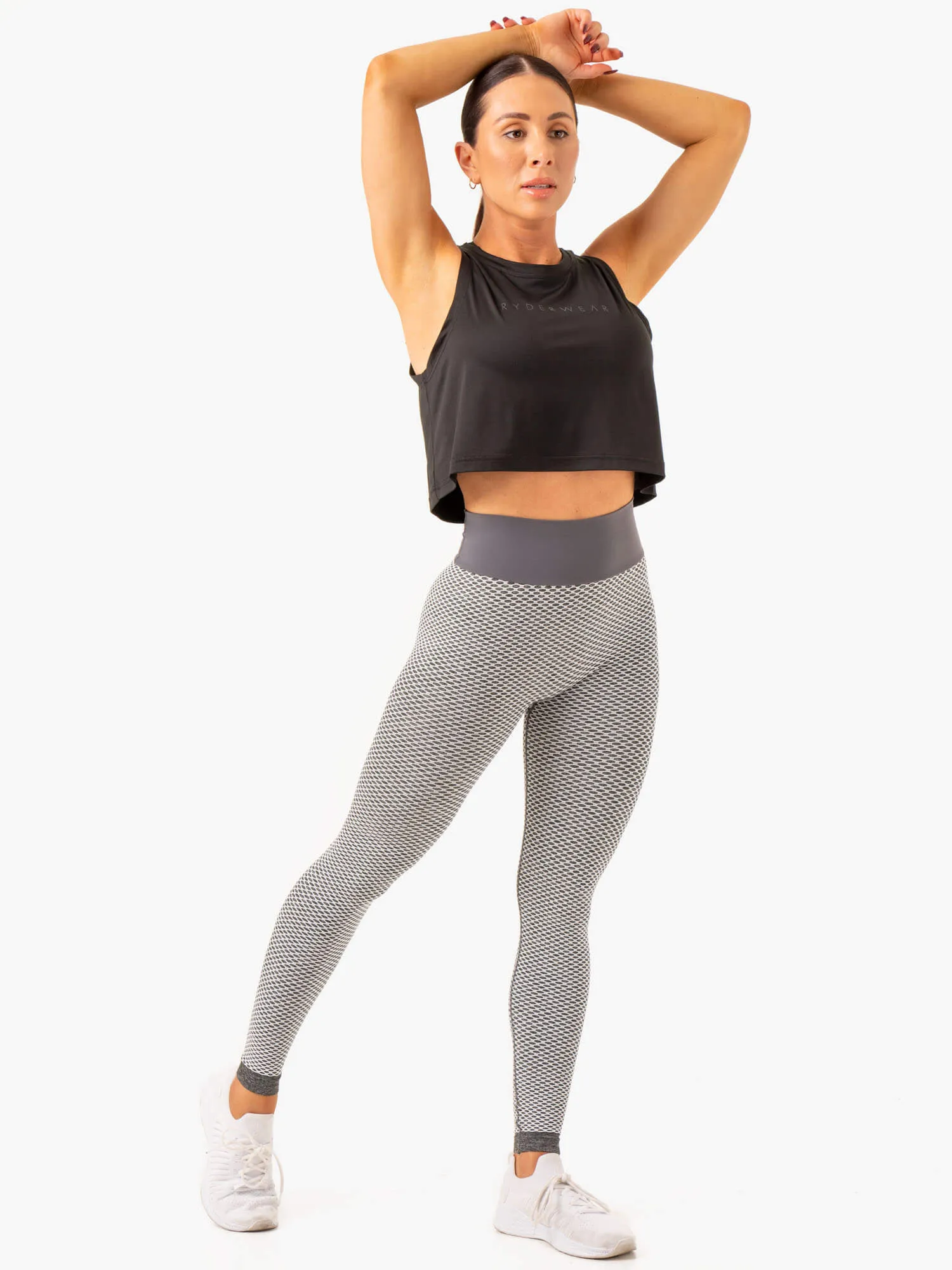 Honeycomb Scrunch Seamless Leggings - Grey Marl sold by Ryderwear product image thumbnail 5