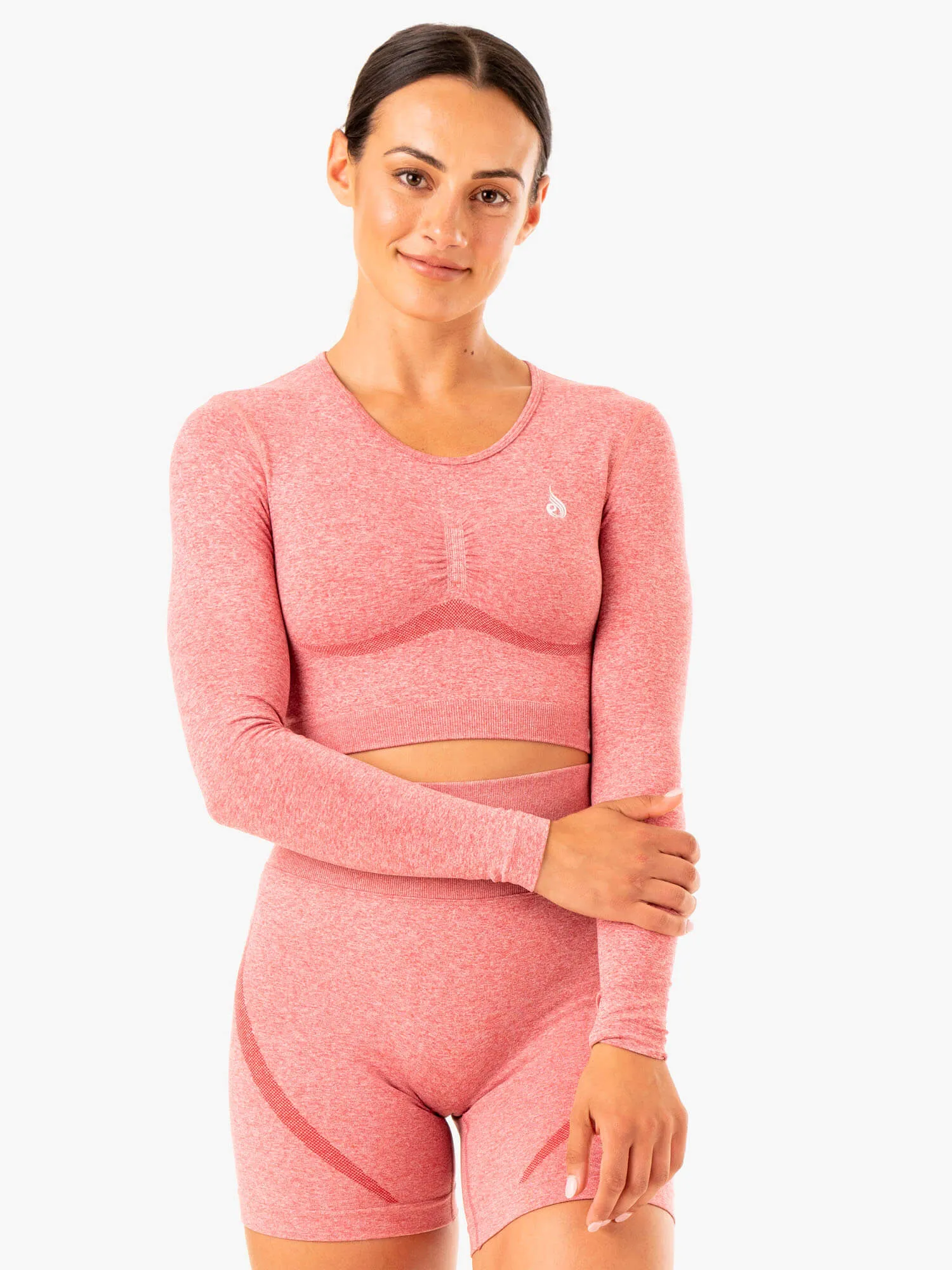 Staples Seamless Long Sleeve Top - Pink Marl sold by Ryderwear
