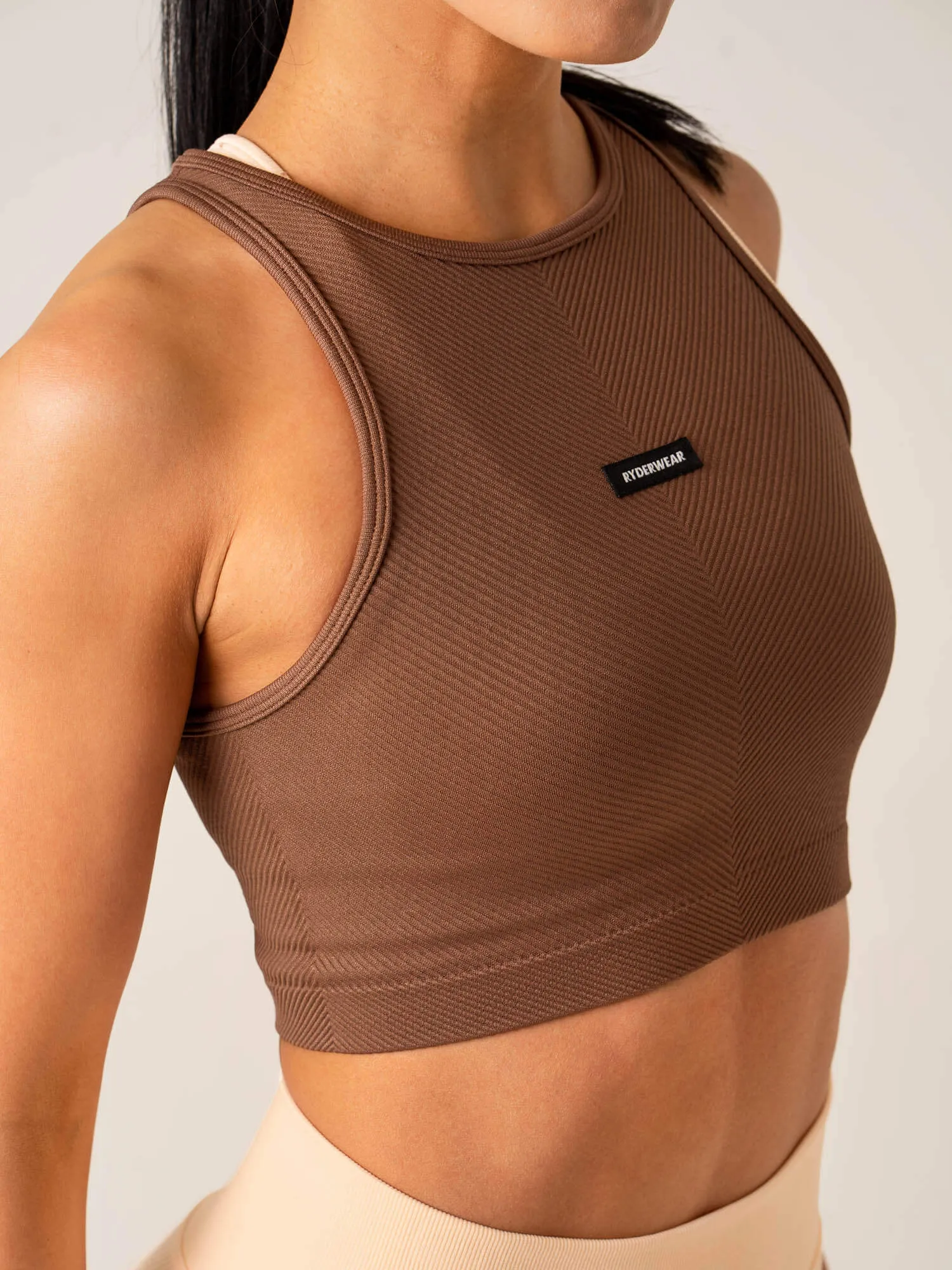 Circuit Rib Seamless Tank - Chocolate sold by Ryderwear product image thumbnail 5