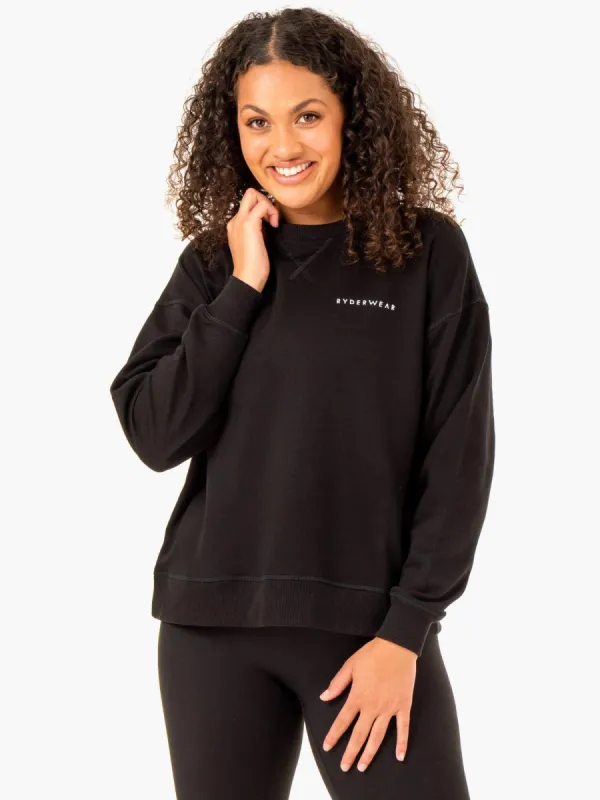 Recover Lightweight Sweater - Black sold by Ryderwear
