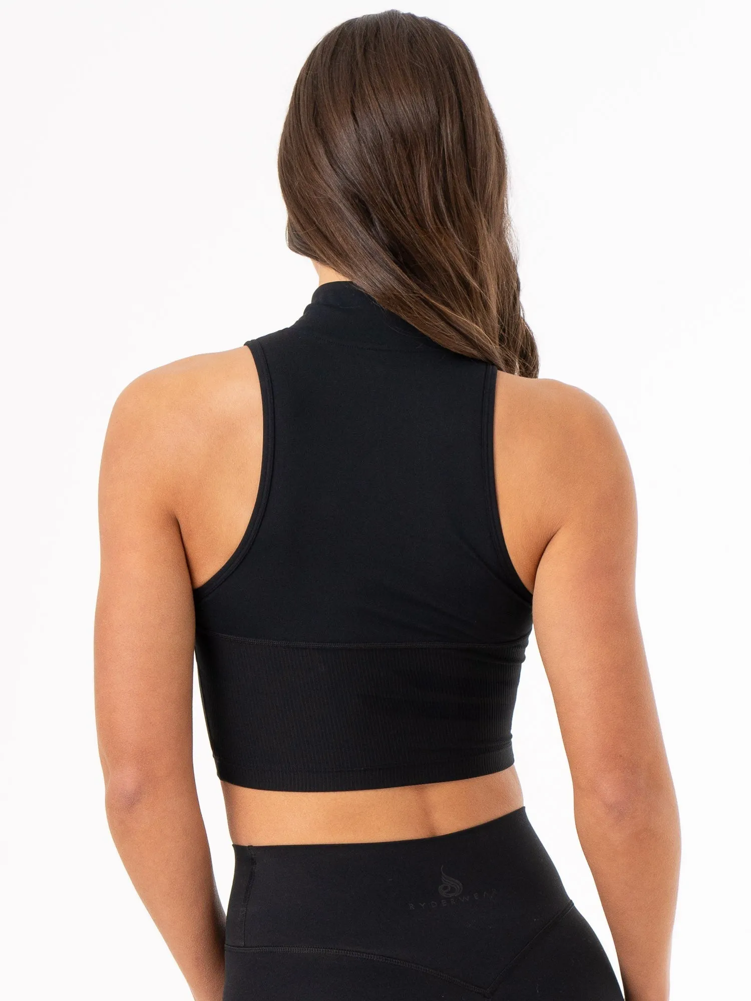 NKD 1/2 Zip Tank - Black sold by Ryderwear product image thumbnail 2