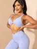 NKD Stonewash Crossover Scrunch Leggings - Cornflower Blue Stonewash sold by Ryderwear