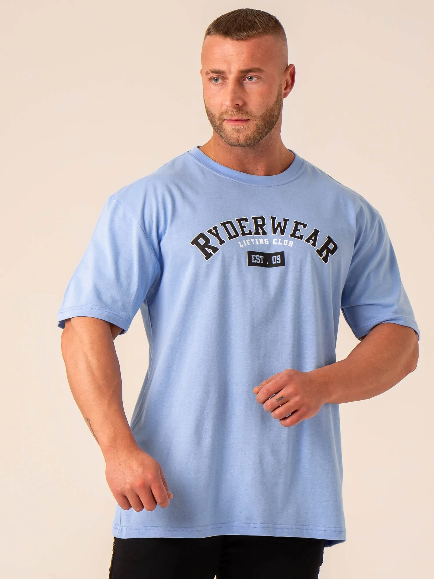 Varsity Oversized T-Shirt - Sky Blue sold by Ryderwear