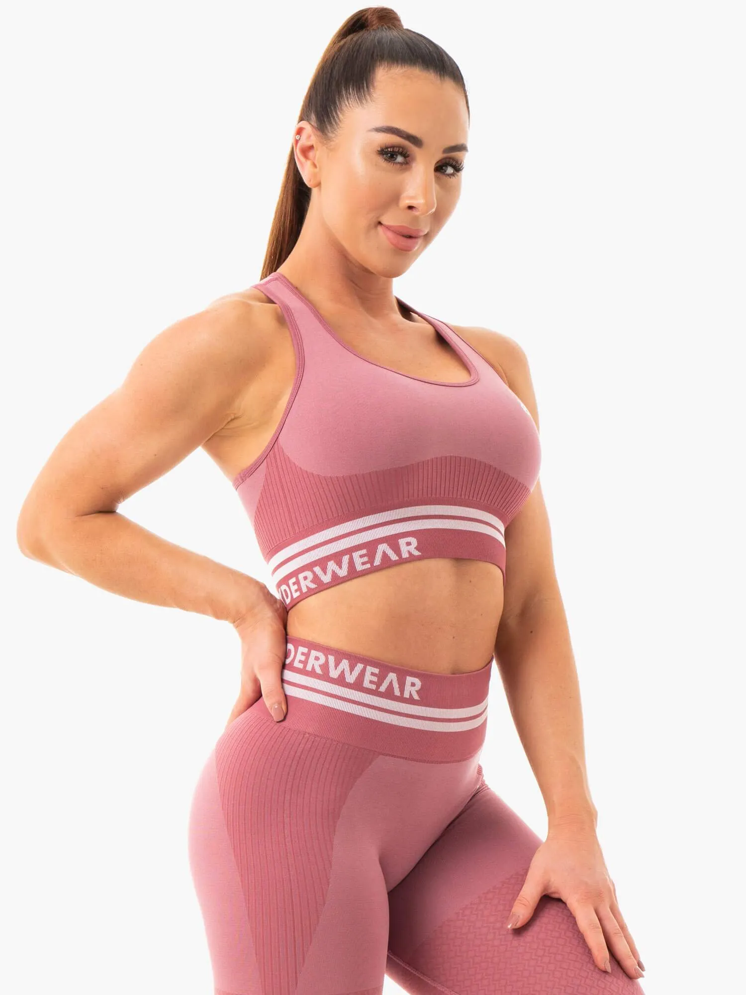 Freestyle Seamless Longline Sports Bra - Dusty Pink sold by Ryderwear product image thumbnail 4