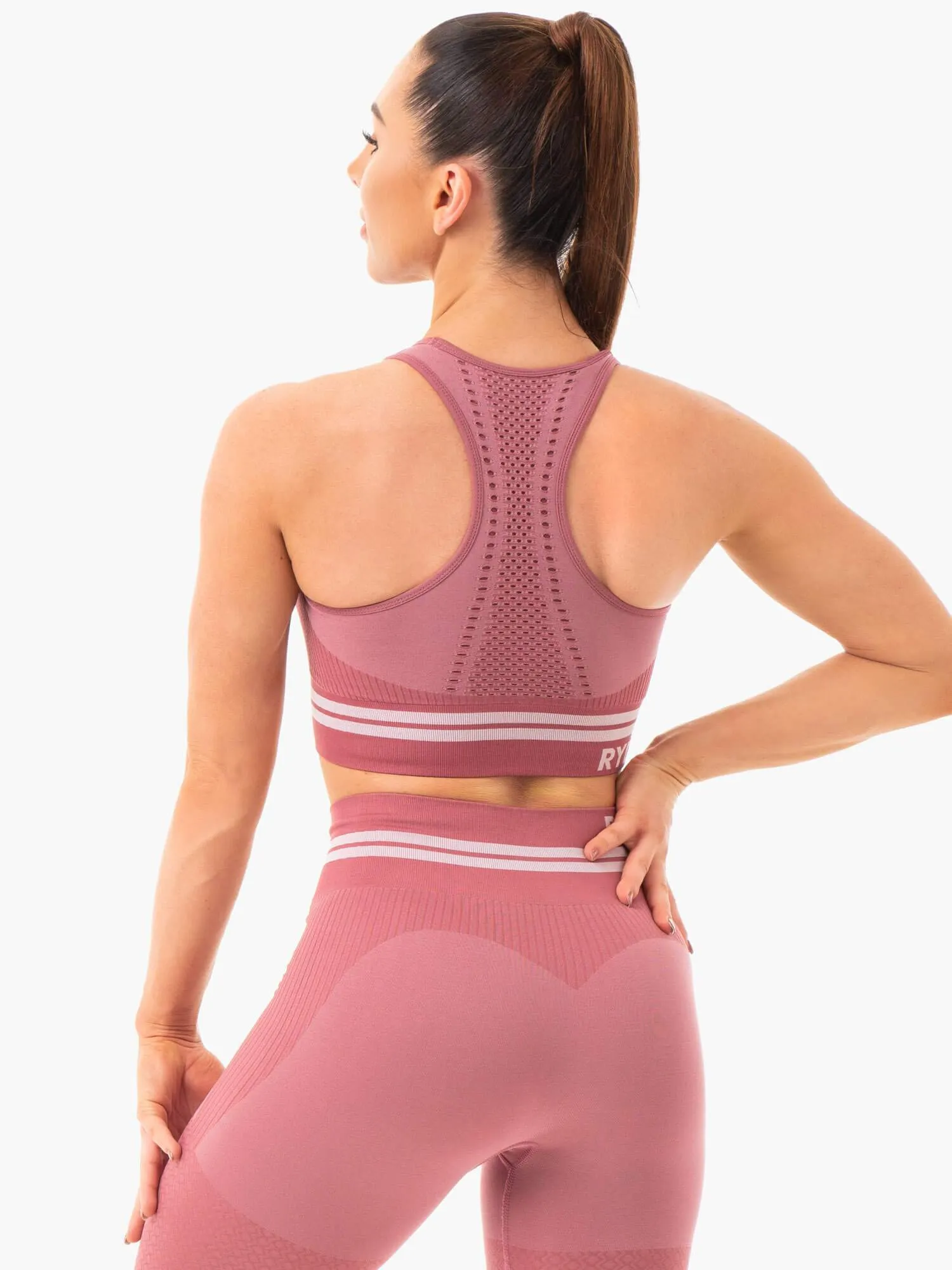 Freestyle Seamless Longline Sports Bra - Dusty Pink sold by Ryderwear product image thumbnail 2
