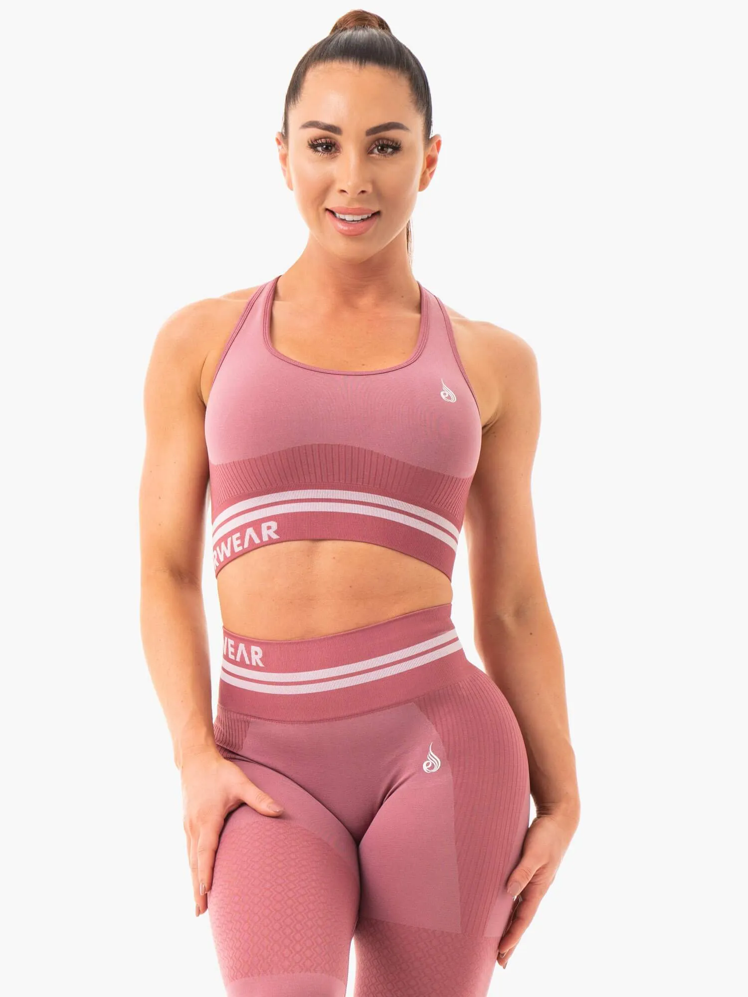 Freestyle Seamless Longline Sports Bra - Dusty Pink sold by Ryderwear