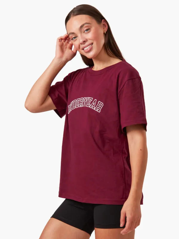 Oversized T-Shirt - Maroon sold by Ryderwear