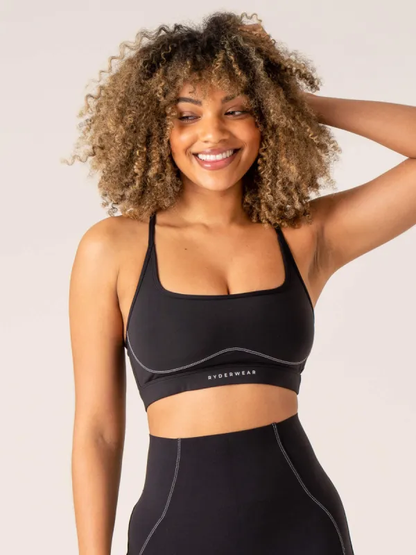 Stride Sports Bra - Black sold by Ryderwear