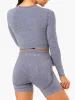 Staples Seamless Long Sleeve Top - Navy Marl sold by Ryderwear