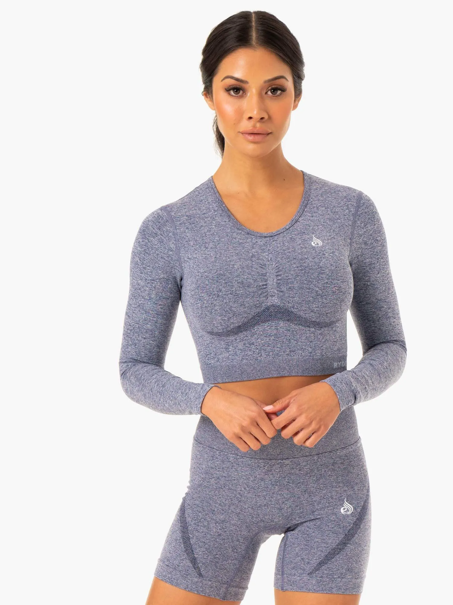 Staples Seamless Long Sleeve Top - Navy Marl sold by Ryderwear