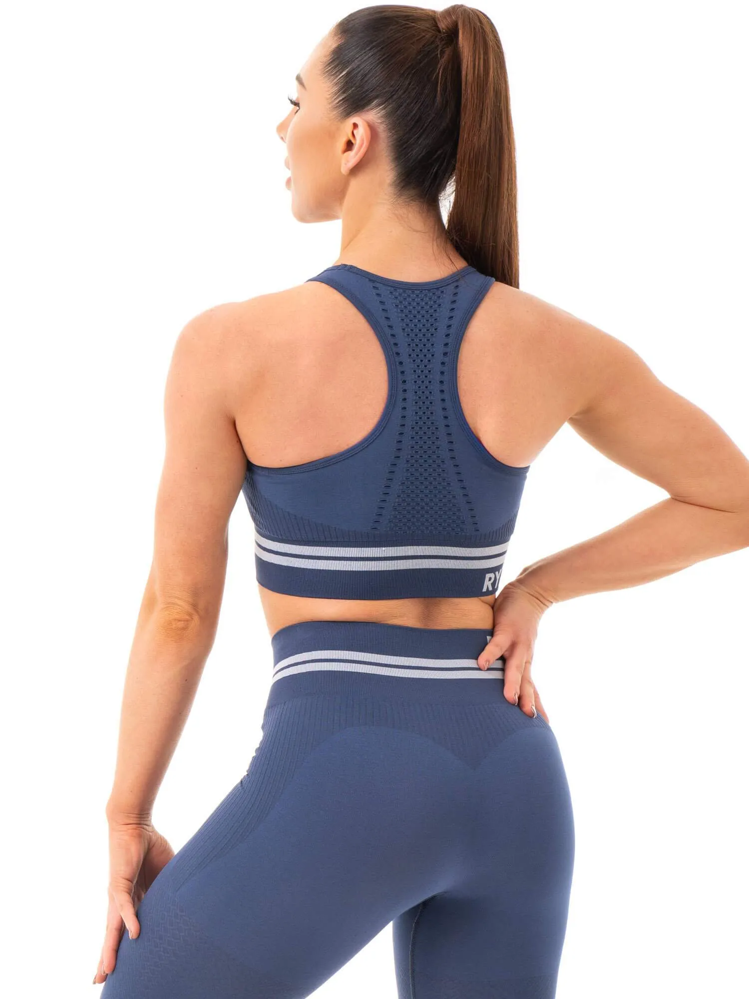 Freestyle Seamless Longline Sports Bra - Steel Blue sold by Ryderwear product image thumbnail 3