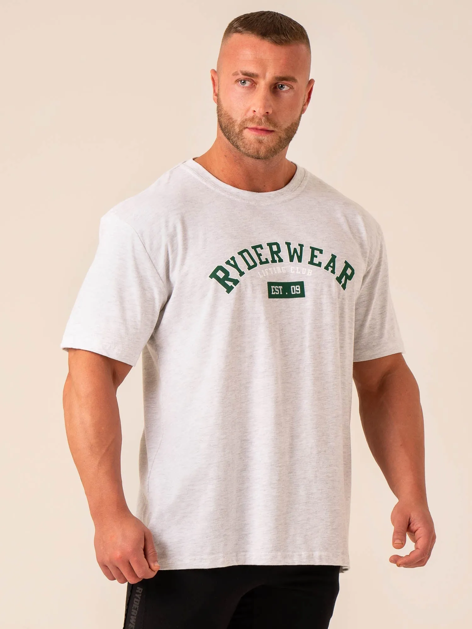 Varsity Oversized T-Shirt - Snow Marl sold by Ryderwear